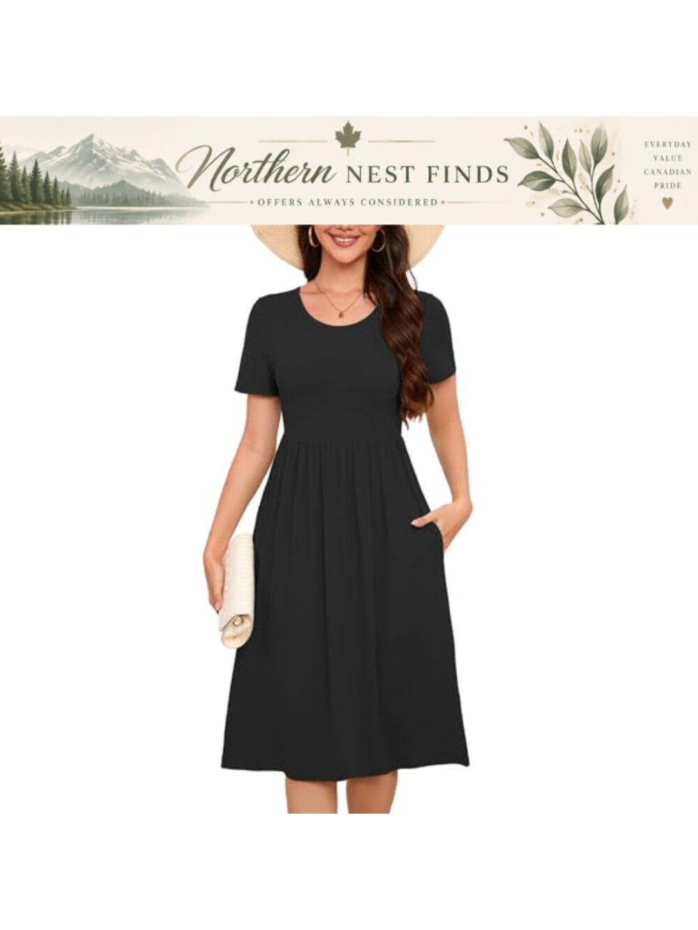 Heymoments Women's Short Sleeve Midi Dress A Line Tiered Flowy Loose with